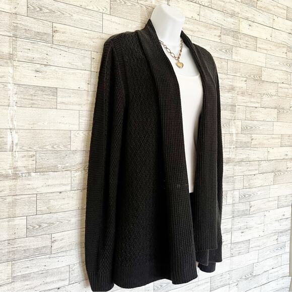CROFT & BARROW Black Chunky Knit Cardigan, M - Picture 5 of 9